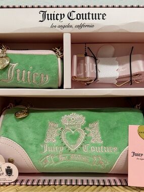 NWT - Juicy Couture HER MAJESTY Heritage Barrel Shoulder Bag Set in Velvet Green